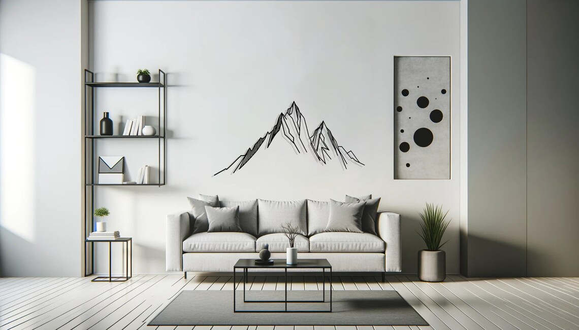 Mountain Metal Wall Art Decor, Metal Wall Art, Mountain Vertical Metal