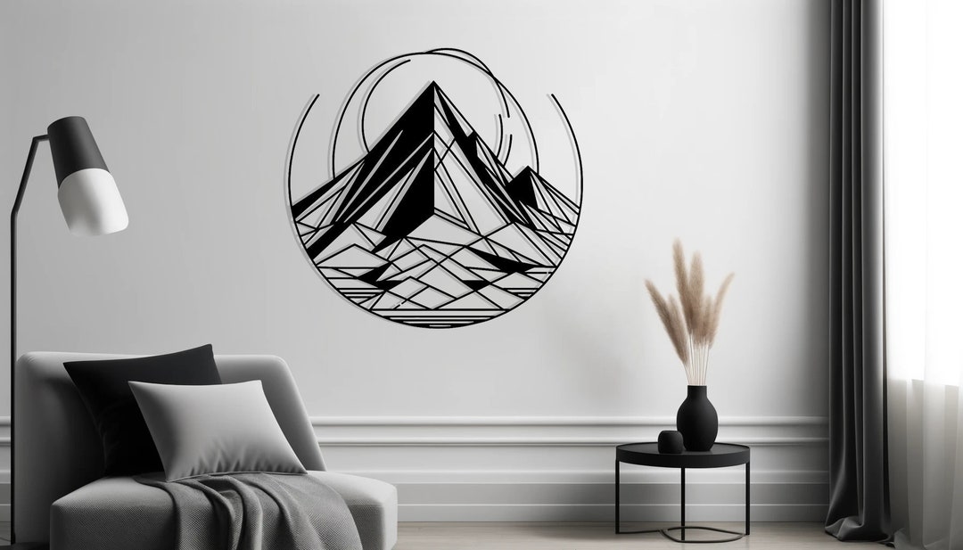 Metal Wall Art, Mountain Metal Wall Art Decor, Mountain Vertical Metal ...