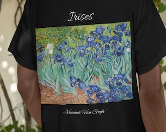 Van Gogh Irises Camiseta de arte clásico Camisa de arte vintage Camiseta estética Camiseta oscura Academia Camisa de pintura de artista famoso - Amantes del arte