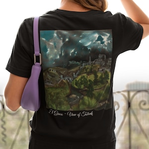 El Greco Vista de Toledo Camiseta de arte clásico Camisa de arte vintage Camiseta estética Camiseta oscura Academia Camisa de artista famoso - Amantes del arte