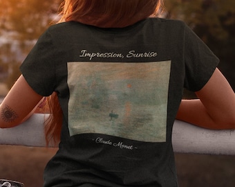 モネの印象日の出クラシックアートTシャツヴィンテージアートシャツ美的シャツダークアカデミアシャツ有名アーティストシャツ - アートラバーシャツ
