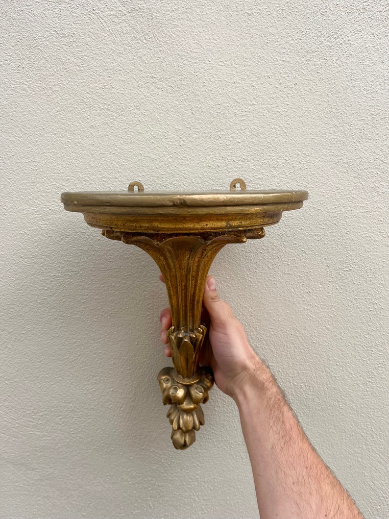 Gold Vintage Italian Baroque Rococo Plaster Wall Shelf Etsy UK