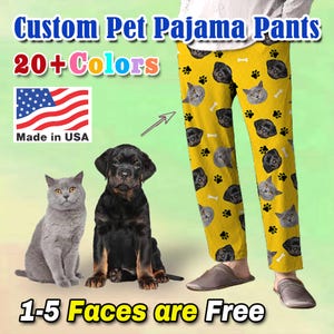 Custom Dog/Cat Face Pajama,Personalized Pet Photo Pajamas,Customized Pajamas,Men Women Pajama,Personalized gift for Birthday,Father&#39;s Day