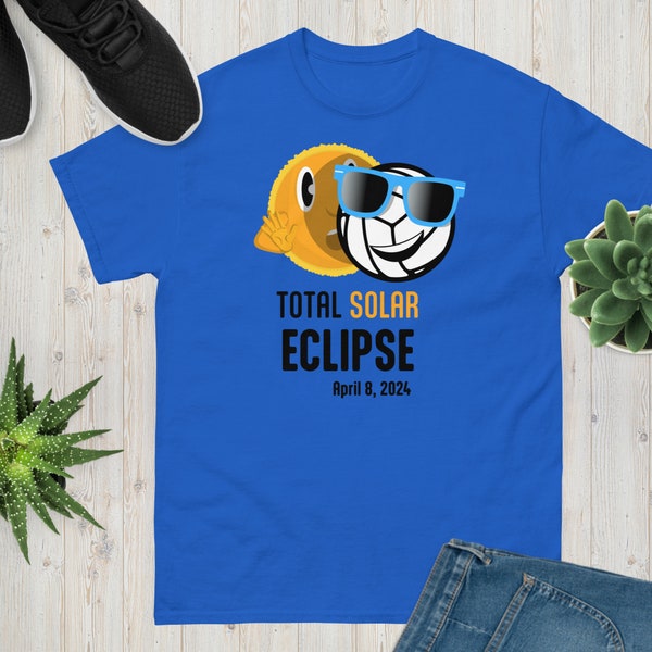 Funny volleyball total solar eclipse T-shirt