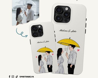 Custom iPhone case Personalized gift Couple matching phone case impact resistant phone case