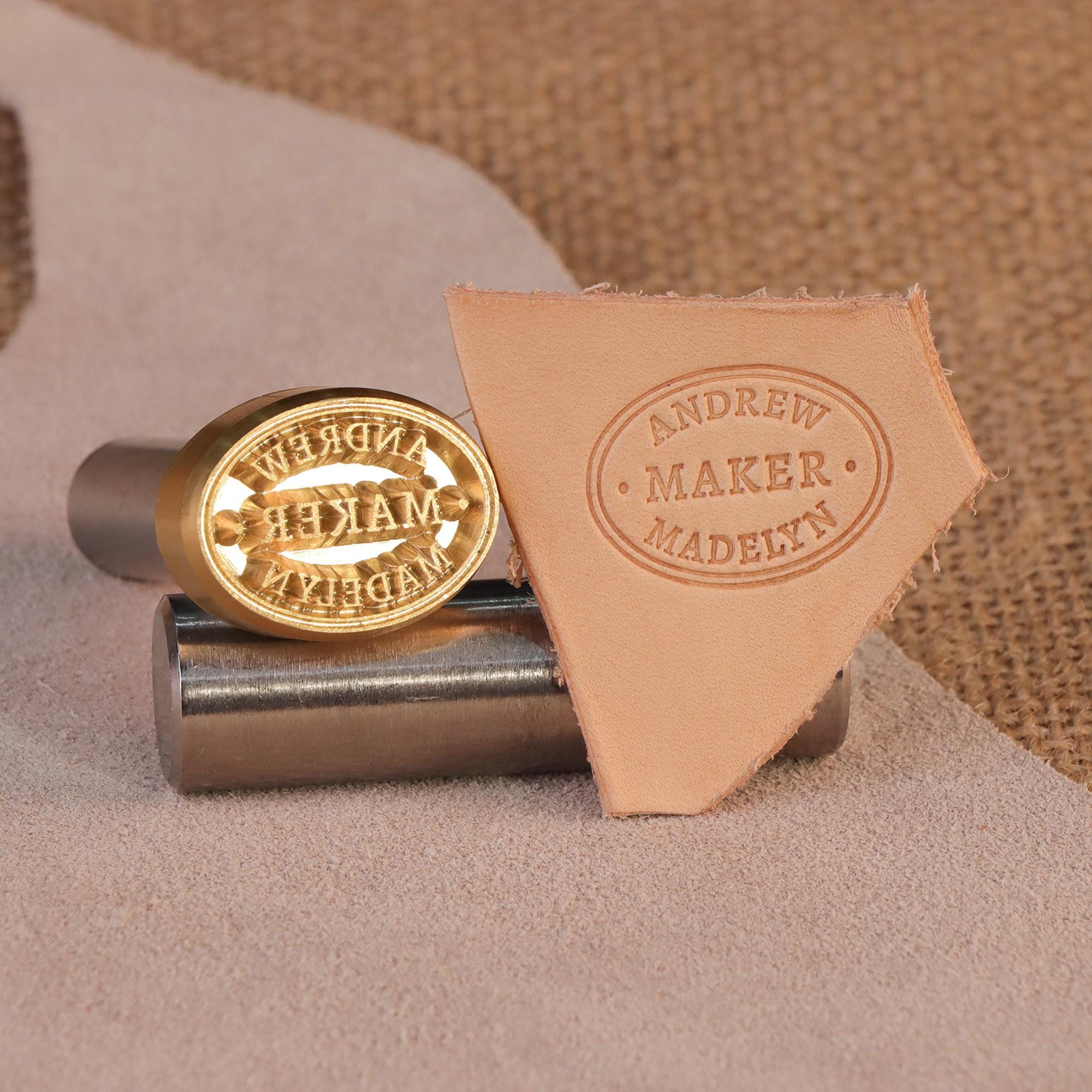Personalized Leather Stamp Embossing Tool, Cold Press Handle Leather Stamp, Custom Leather Brand Iron, Personalized Gift for Leather Man