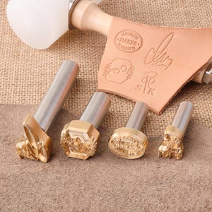 Benutzerdefinierte Leder Messing Stempel für Hammerpresse, Geschenk für Leder Handwerker, personalisierte Prägewerkzeug, Geschenk für Mann, personalisierte Geschenke