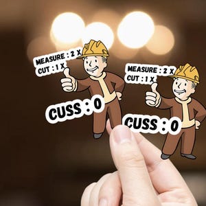2pcs Funny Construction Stickers, Funny Blue Collar Stickers, Tradesman Stickers