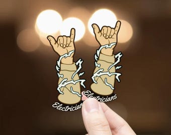 Gnarly Electrician Sticker, Hawaiian Hang Loose, 2-Piece Set