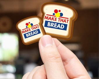 Funny Hardhat Stickers, Make That Bread, Construction Decals (2pcs)
