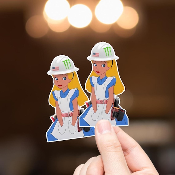 2pcs Funny Construction Stickers, Hardhat Stickers, Blue Collar Stickers, Female in Construction Stickers, Apprentice, Journeyman Stickers
