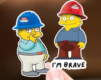 2pcs Funny Hardhat Stickers, Funny Construction Stickers, Blue Collar Stickers, Apprentice Stickers