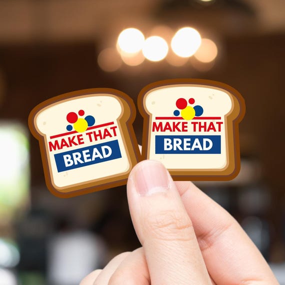 2pcs Hardhat Stickers, Construction Stickers, Funny Hardhat Stickers, Blue Collar Stickers, Make that Bread
