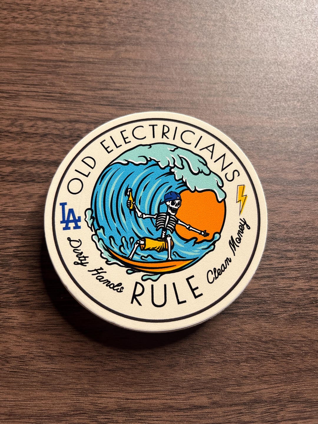 Old Electricians Rule Sticker (southern California Themed), Hardhat ...
