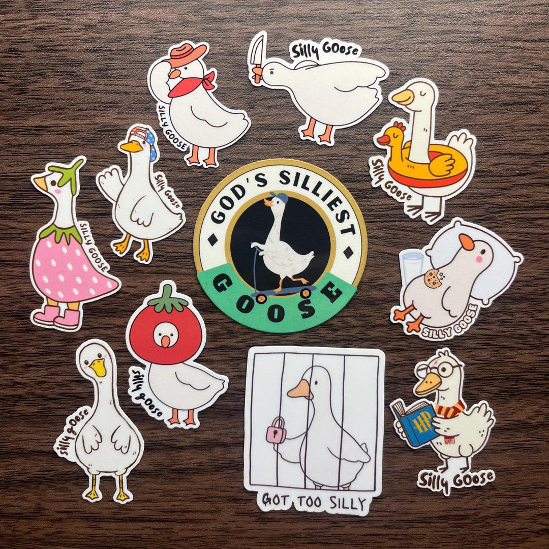 Sticker Bundle Goose Silly Goose Sticker Pack, Christian Stickers, Cute Animal Stickers - Etsy