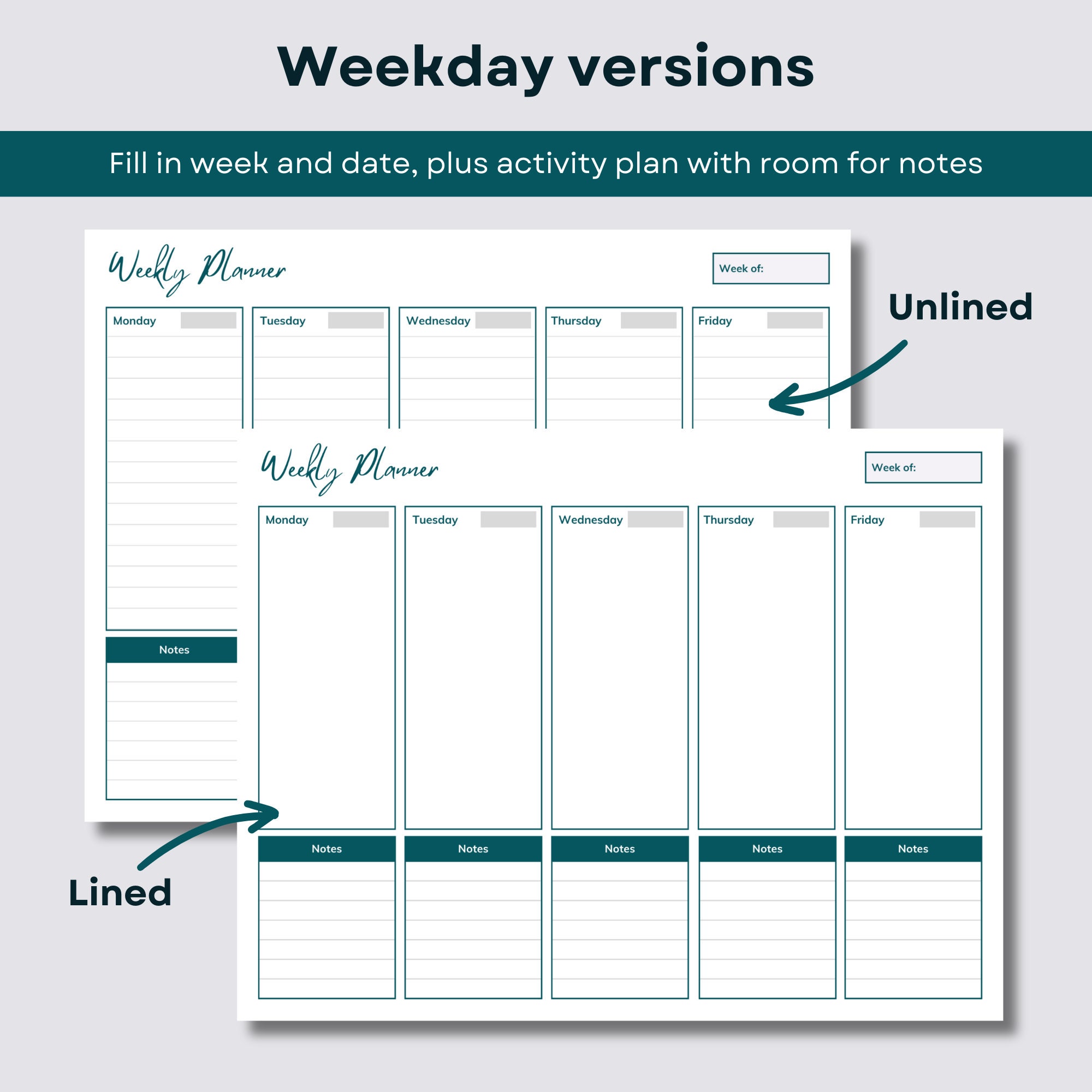 Weekly Planner Printable: Family Schedule Organizer (digital Download ...