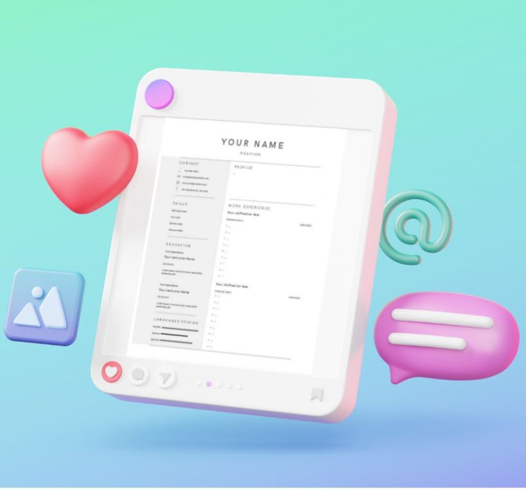 Minimalist Resume Template Canva Professional CV Design 100% Editable