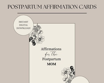 Affirmationskarten nach der Geburt, Ermutigungskarten für Mütter, Doula-Ressource, Babypartygeschenk, digitaler Download, Geschenke für Mutter