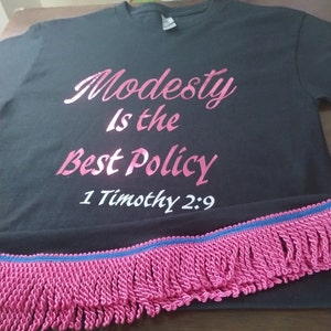 Modesty is the Best Policy T-shirt, 12 Tribes of Israel, Modest Israelite, Gift, Fringes, Jew, Christian, Jesus, Artsy, Handmade, King, GOD