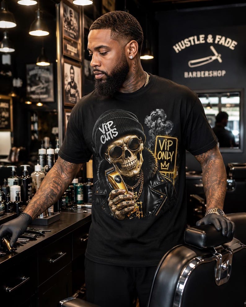 Vip Cus Skeleton Barber PNG, Hip Hop VIP Cuts Design, Barbershop Apparel ...