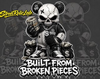 Skull Teddy Bear PNG, Streetwear Hip Hop Design, Money Bear (Digital Download)