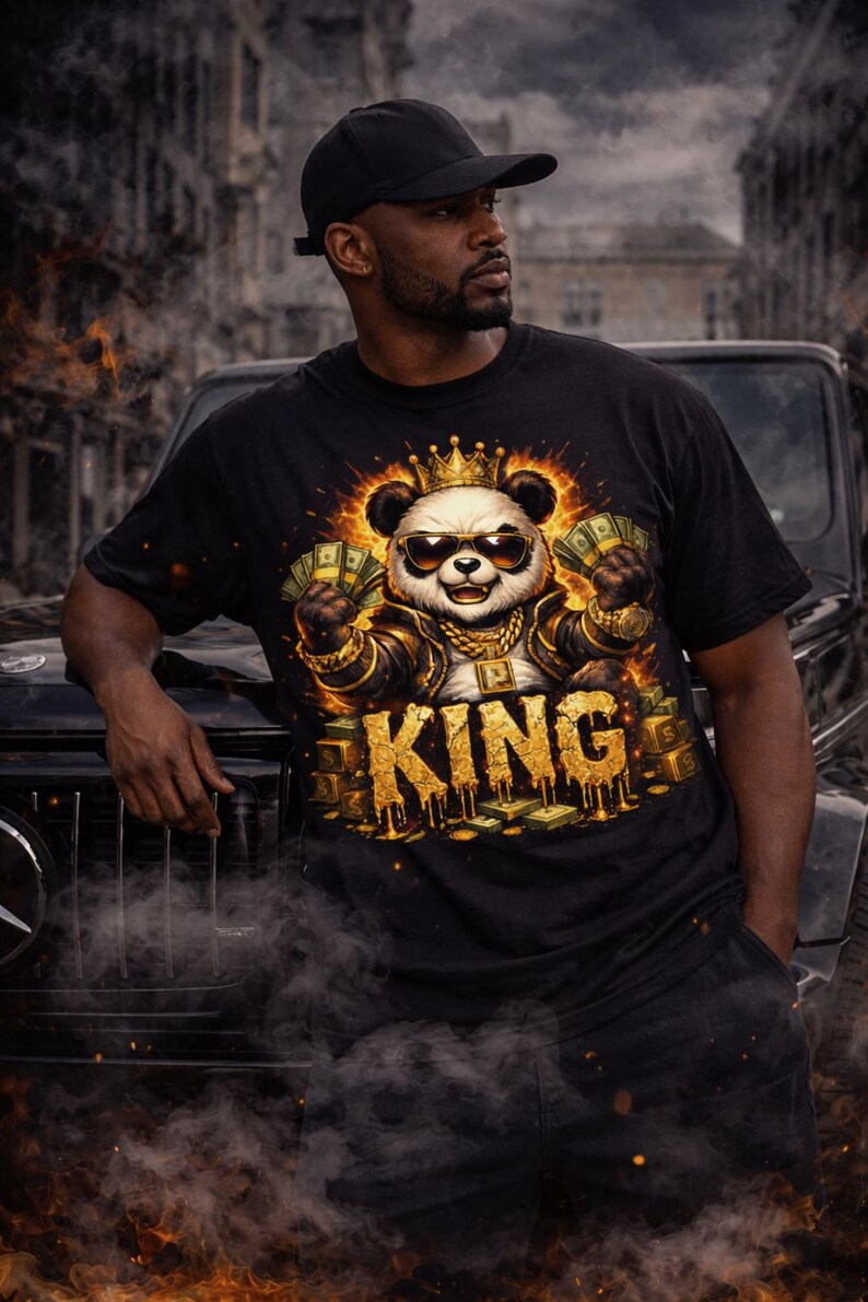 Panda Rapper Background Hip Hop Panda King PNG Bling Panda With Money Dripping Urban Bear - Etsy