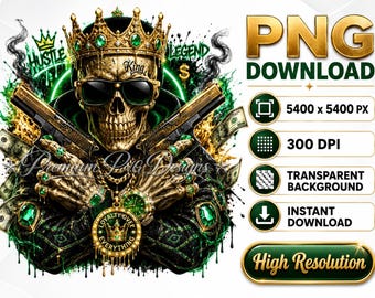 Loyalty Over Everything Skull King PNG, Streetwear Sublimation Design (Digital Download)