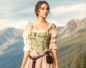 Corset Renaissance, haut corset, corset Ren Fair, haut Renaissance, corset médiéval, corsage Ren Fair, corset Régence