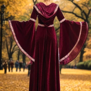 Renaissance Kleid, Burgunder Kleid, Mittelalter Kleid, Regency Kleid, Viktorianisches Kleid, Prärie Kleid, Renaissance Kleid, Cottagecore Kleid Bild 4