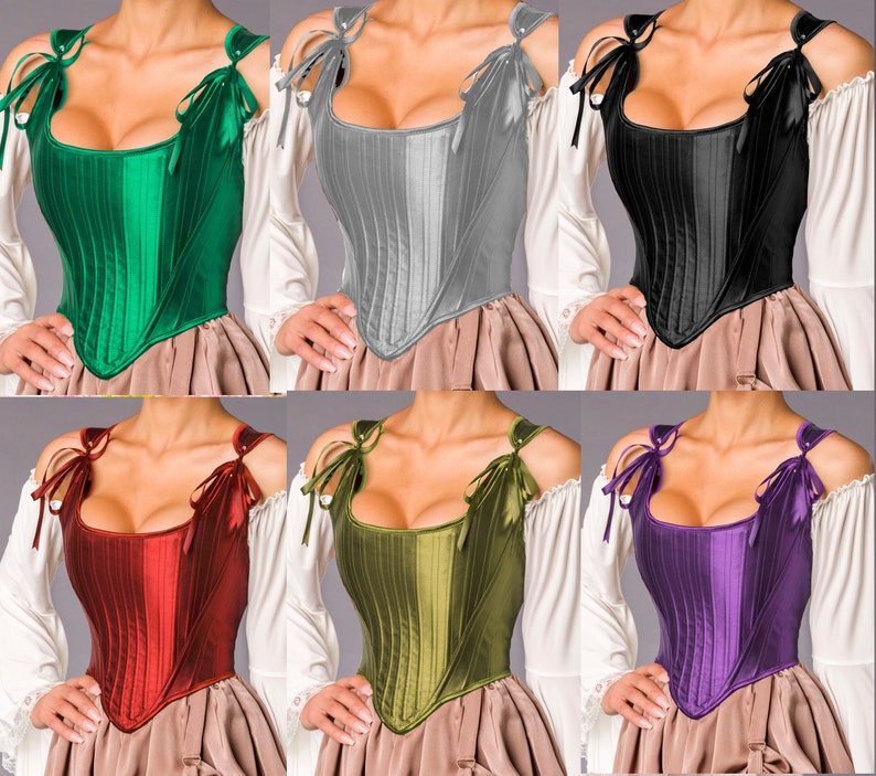 Corset médiéval, corset Renaissance, haut corset, corset Ren Fair, haut Renaissance, corset médiéval, corsage Ren Fair, corset Régence, ceinture image 4