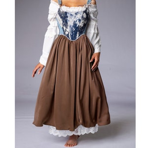 Pull-up middeleeuwse maxi rok, renaissance rok, Edwardiaanse rok, cottagecore rok, flairy rok, steampunk rok, Victoriaanse rok, afbeelding 5