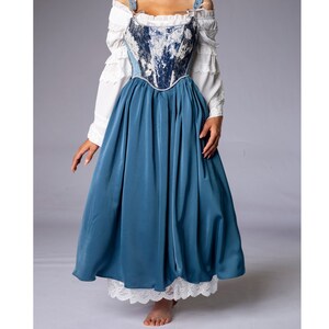 Pull-up middeleeuwse maxi rok, renaissance rok, Edwardiaanse rok, cottagecore rok, flairy rok, steampunk rok, Victoriaanse rok, afbeelding 7