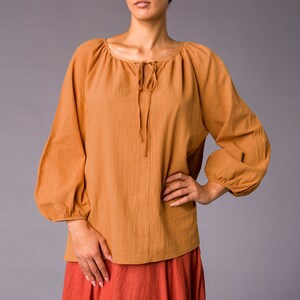 Cotton Renaissance Blouse, Medieval Blouse, Viking Shirt, Vampire Shirt, Victorian Bluse, Pirate shirt, Edwardian Blouse image 4