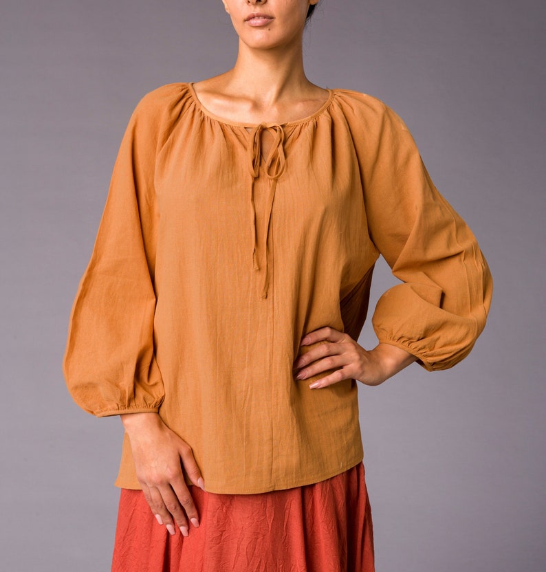 Cotton Renaissance Blouse, Medieval Blouse, Viking Shirt, Vampire Shirt, Victorian Bluse, Pirate shirt, Edwardian Blouse image 4