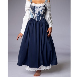 Pull-up middeleeuwse maxi rok, renaissance rok, Edwardiaanse rok, cottagecore rok, flairy rok, steampunk rok, Victoriaanse rok, afbeelding 8