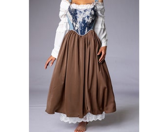 Maxi jupe médiévale pull-up, jupe renaissance, jupe édouardienne, jupe cottagecore, jupe flairy, jupe steampunk, jupe victorienne,