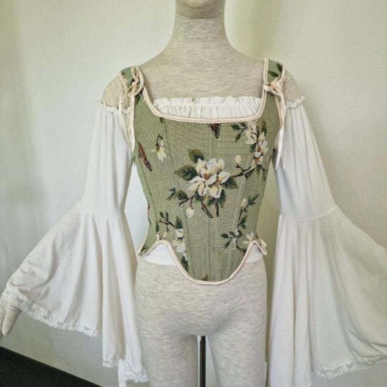 Corset Renaissance, haut corset, corset Ren Fair, haut Renaissance, corset médiéval, corsage Ren Fair, corset Régence image 6