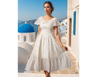 Baumwolle Milchmädchen Kleid,Cottagecore Kleid,Prärie Kleid,renaissance Kleid,Mittelalter Kleid,Elfen Kleid,Hochzeitskleid,französisches Kleid