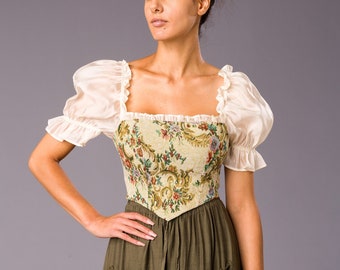 Blusa renacentista medieval, blusa medieval, top Cottagecore, blusa victoriana, blusa victoriana, blusa Ren Faire, blusa eduardiana