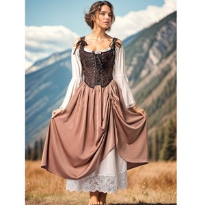 Renaissance dress, Ren faire costume, medieval costume,prairie dress,Ren Faire Dress,cottagecore dress,milkmaid dress, Renaissance corset