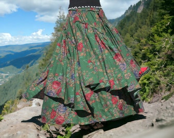 Falda Maxi de lino, falda medieval, falda renacentista, falda eduardiana, falda cottagecore, falda llamativa, falda retro, falda romántica