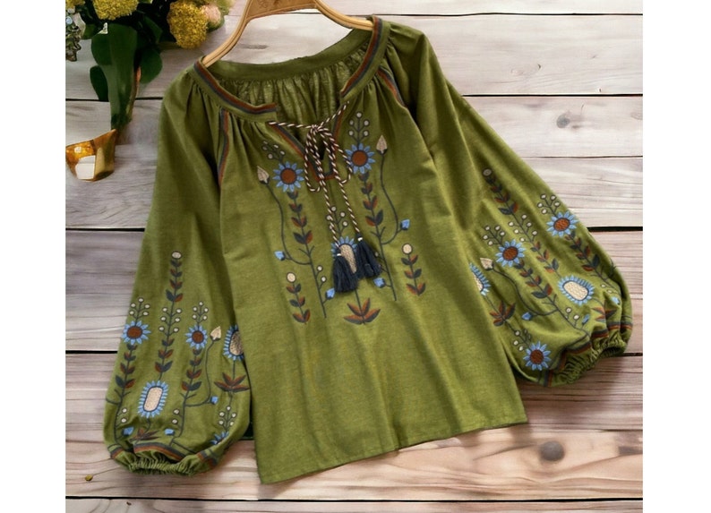 Peasant Blouse Woman, Cottagecore Top, Cottage Core Blouse, Victorian Bluse, Renaissance Blouse, Edwardian Blouse, llace Blouse, Boho Blouse image 1