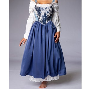 Pull-up middeleeuwse maxi rok, renaissance rok, Edwardiaanse rok, cottagecore rok, flairy rok, steampunk rok, Victoriaanse rok, afbeelding 6