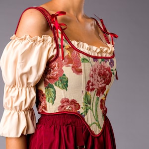 Renaissance dress, Ren faire costume, medieval costume,prairie dress,Ren Faire Dress,cottagecore dress,milkmaid dress, Renaissance corset image 4