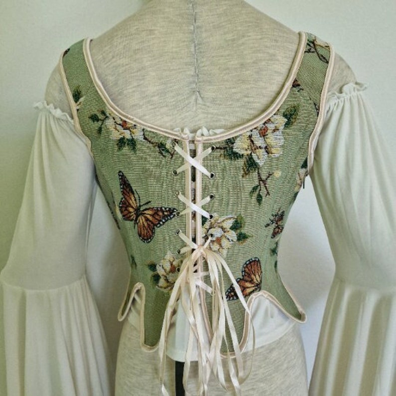 Corset Renaissance, haut corset, corset Ren Fair, haut Renaissance, corset médiéval, corsage Ren Fair, corset Régence image 7