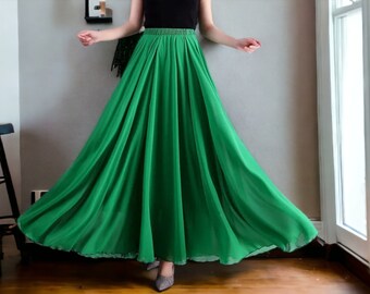 Chiffon Maxi Skirt, dance skirt, renaissance skirt, long skirt, edwardian skirt, cottagecore skirt, flairy skirt, wide skirt, romantic skirt