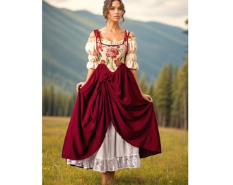 Renaissance Outfit, medieval dress,medieval costume,renaissance dress,renaiccance corset,Ren Faire Dress,cottagecore dress,milkmaid dress