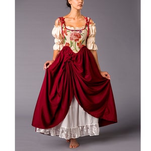 Renaissance dress, Ren faire costume, medieval costume,prairie dress,Ren Faire Dress,cottagecore dress,milkmaid dress, Renaissance corset Bild 1