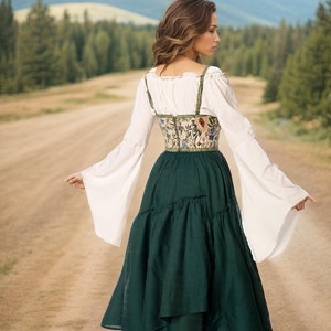 Ren faire costume, medieval costume,renaissance dress,prairie dress,Ren Faire Dress,cottagecore dress,milkmaid dress, Renaissance corset Bild 4