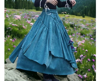 Cotton Maxi Skirt, medieval skirt, renaissance skirt, edwardian skirt, cottagecore skirt, flairy skirt, retro skirt, romantic skirt